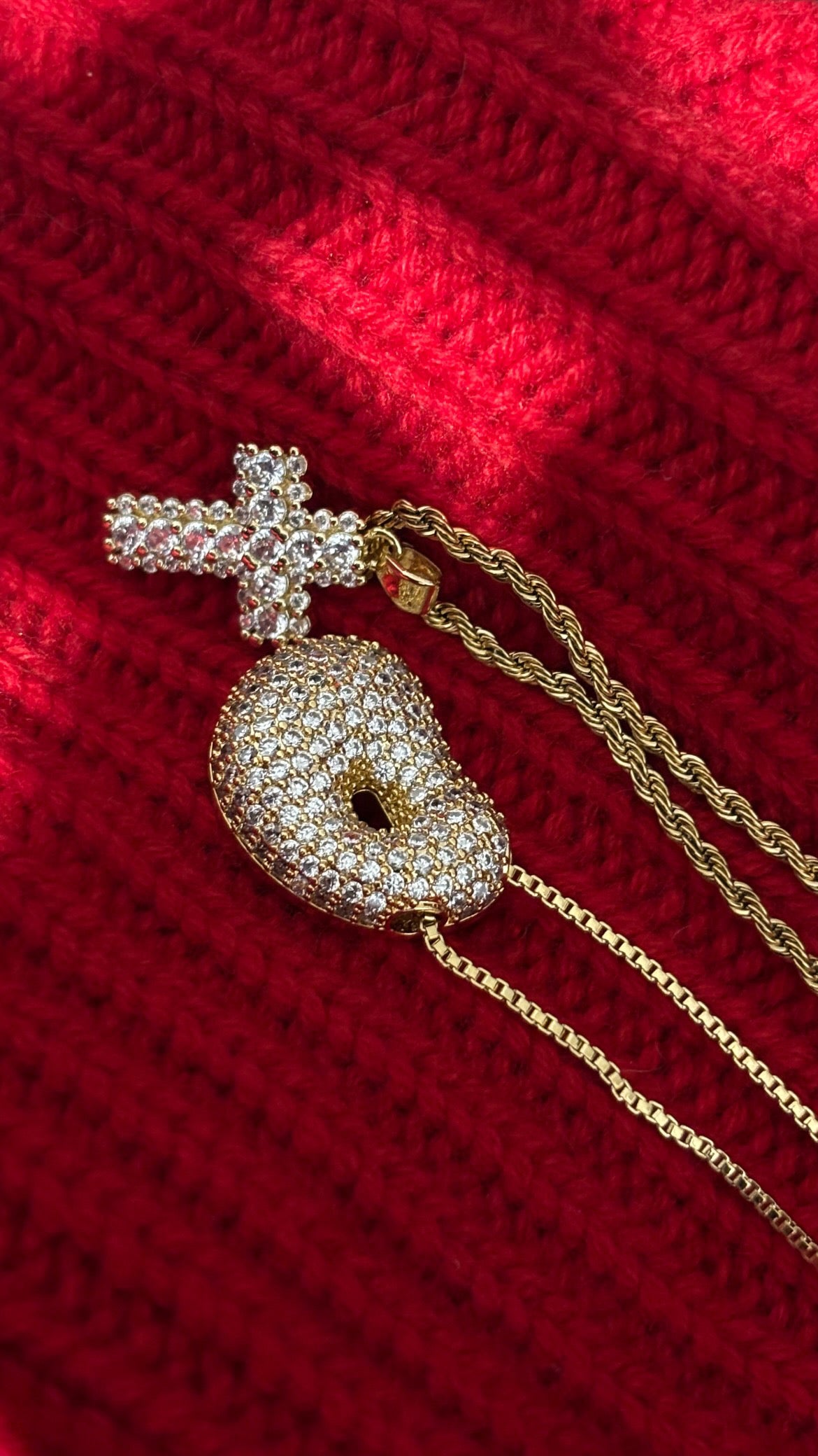 Collier lettres bulles blanc ou or