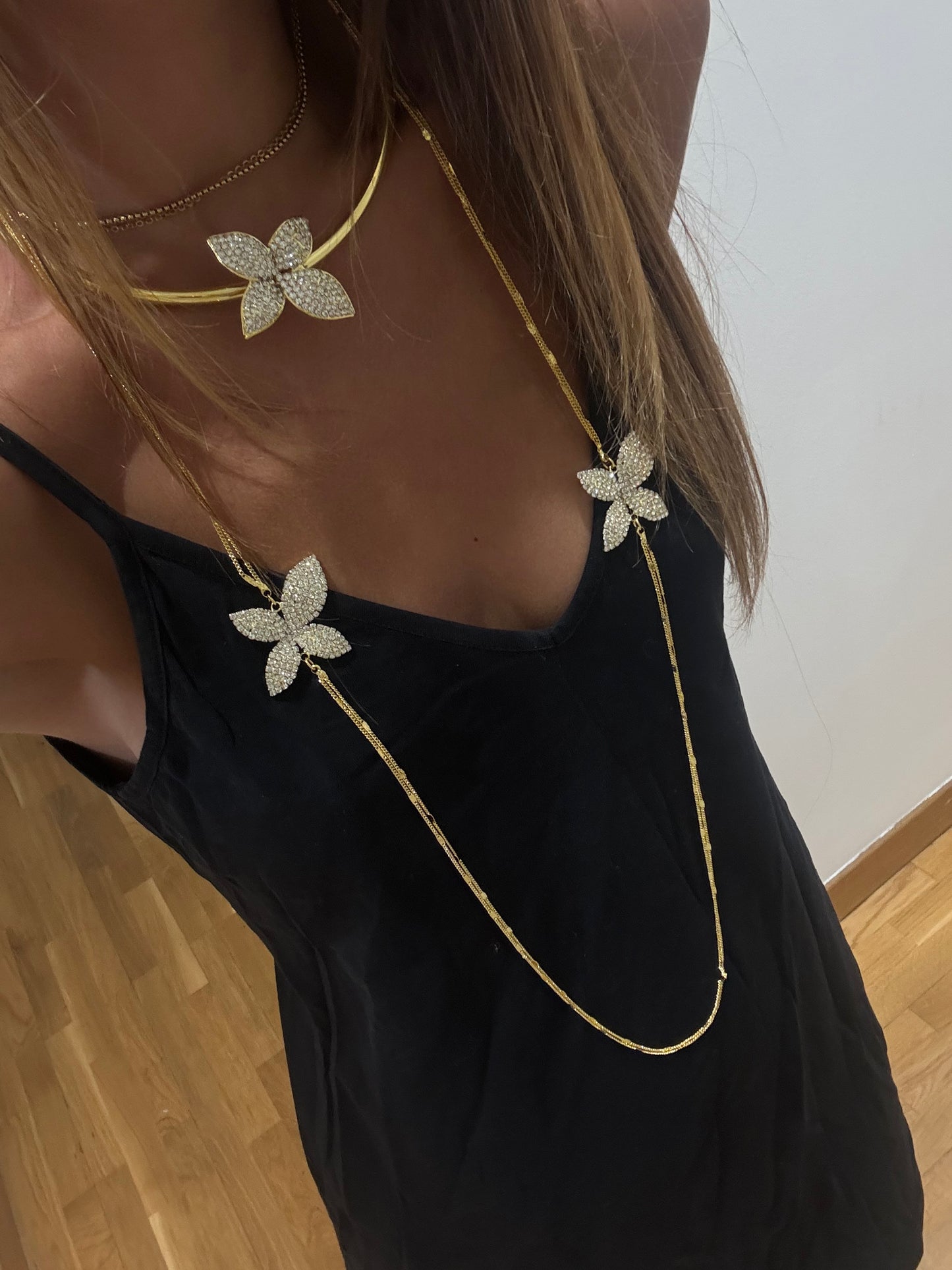 Collier Sautoir fleurs