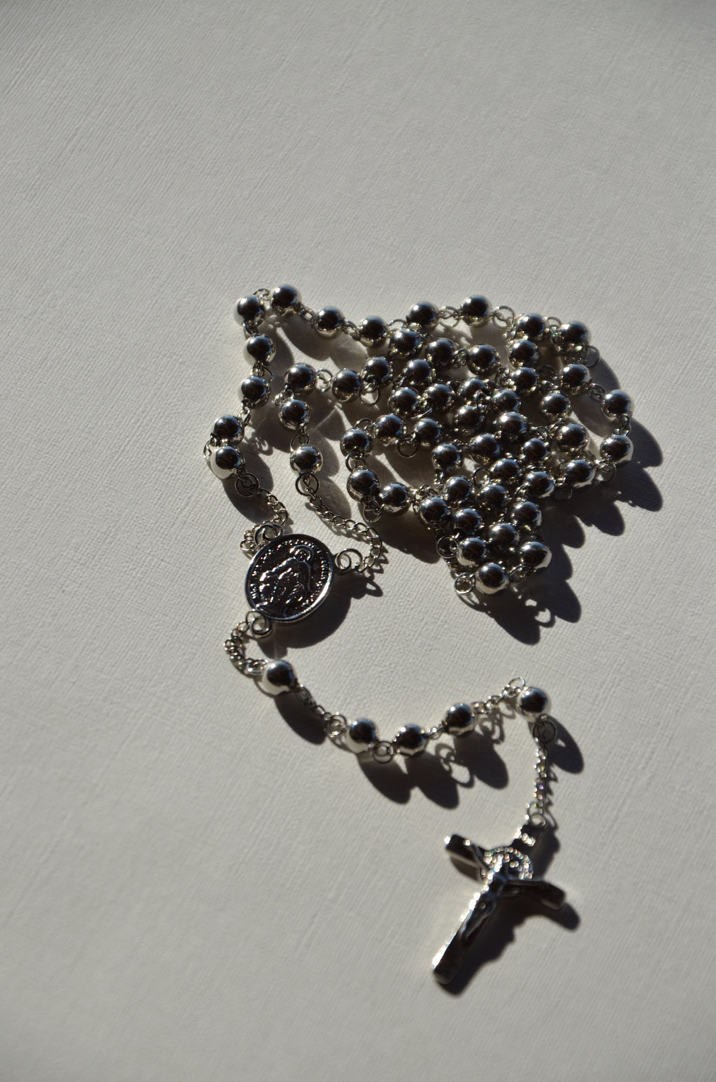 chapelet sautoir acier blanc