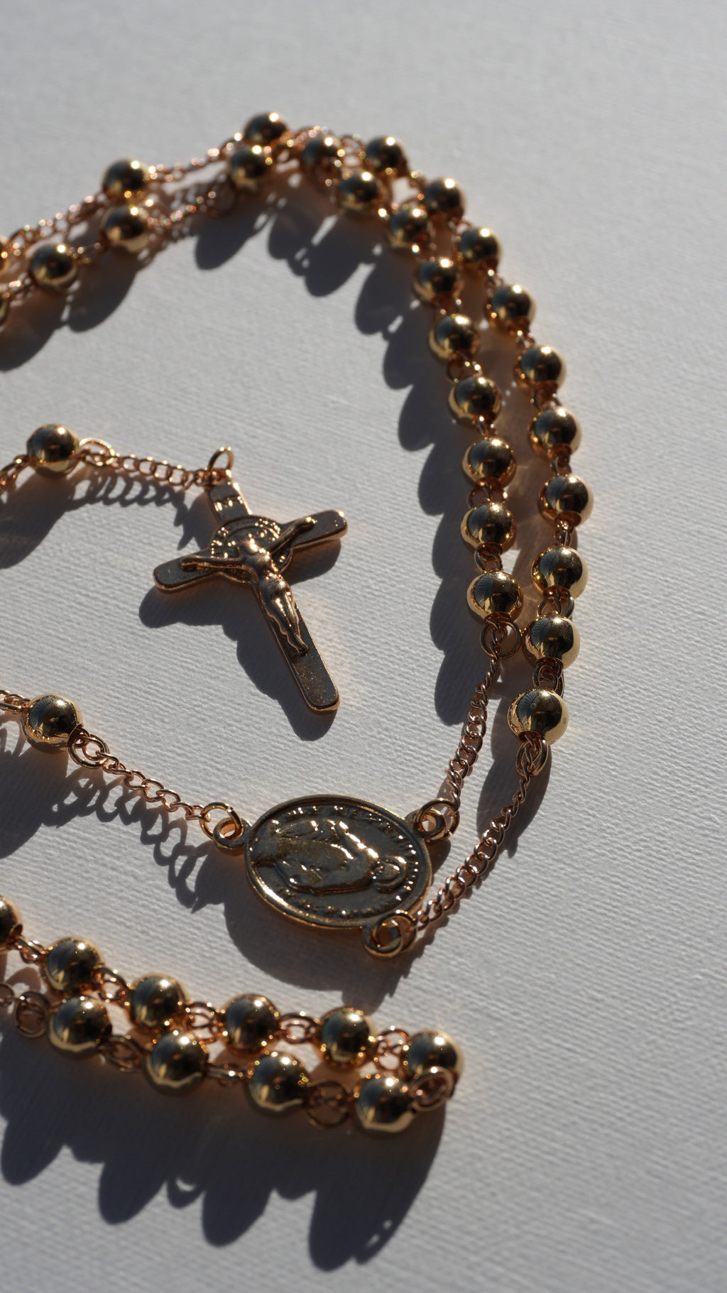 Chapelet sautoir acier or