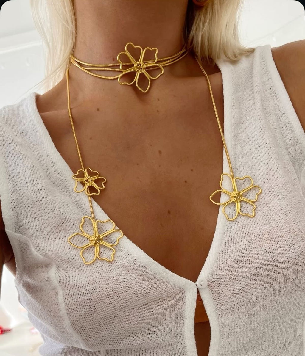 Collier Multifonctions fleurs OR