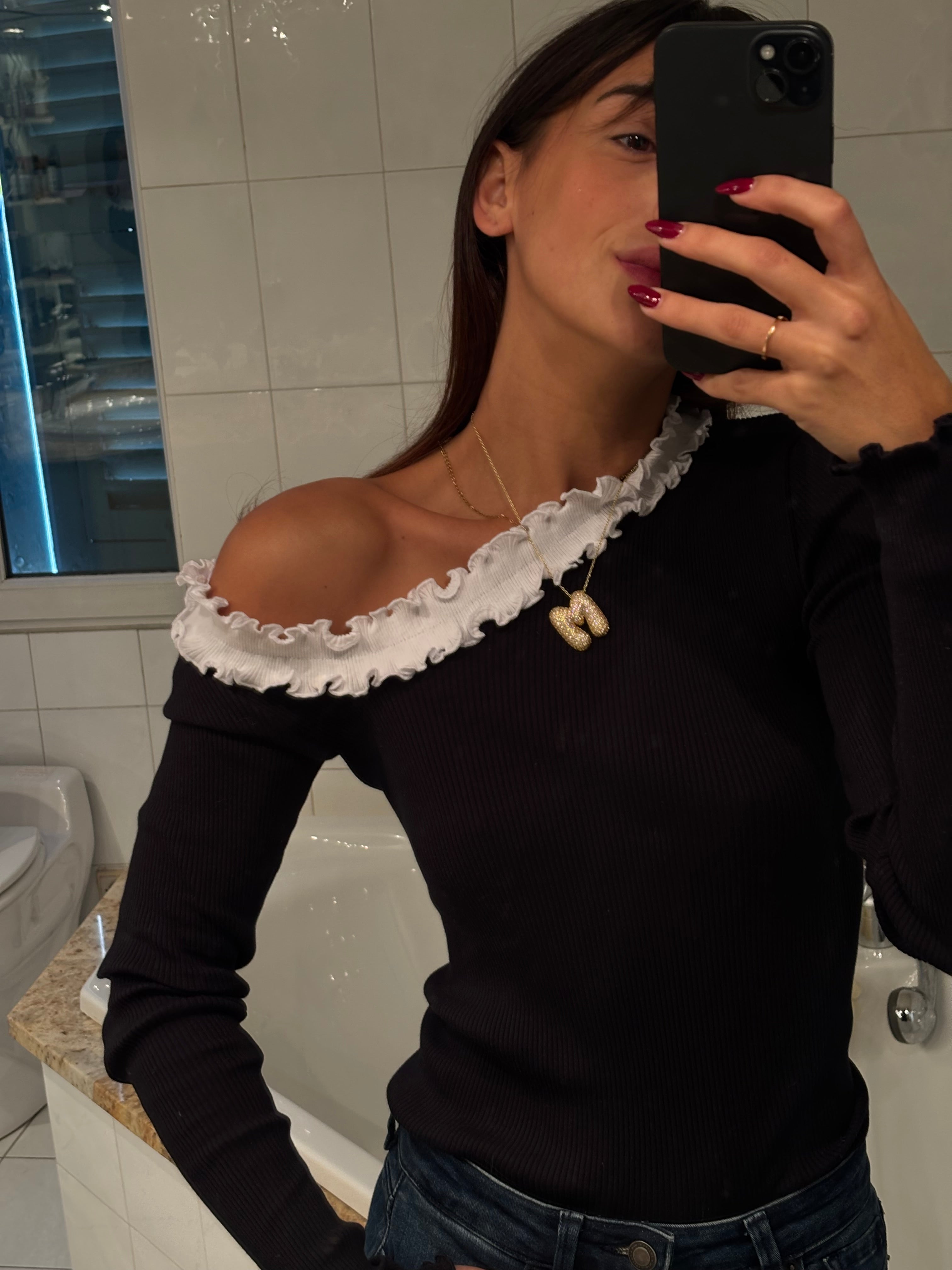 Collier lettres bulles blanc ou or