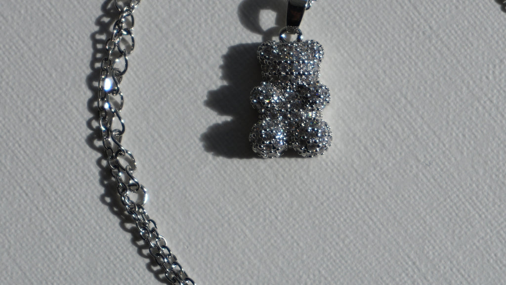 Collier nounours argent