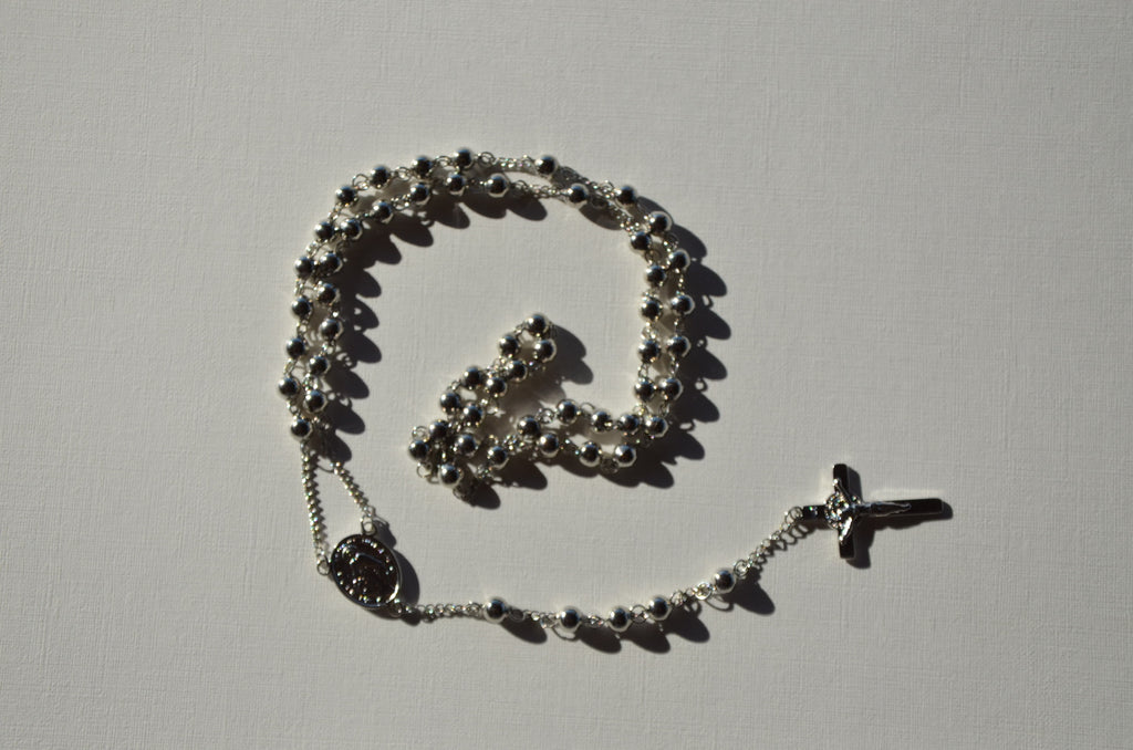 chapelet sautoir acier blanc