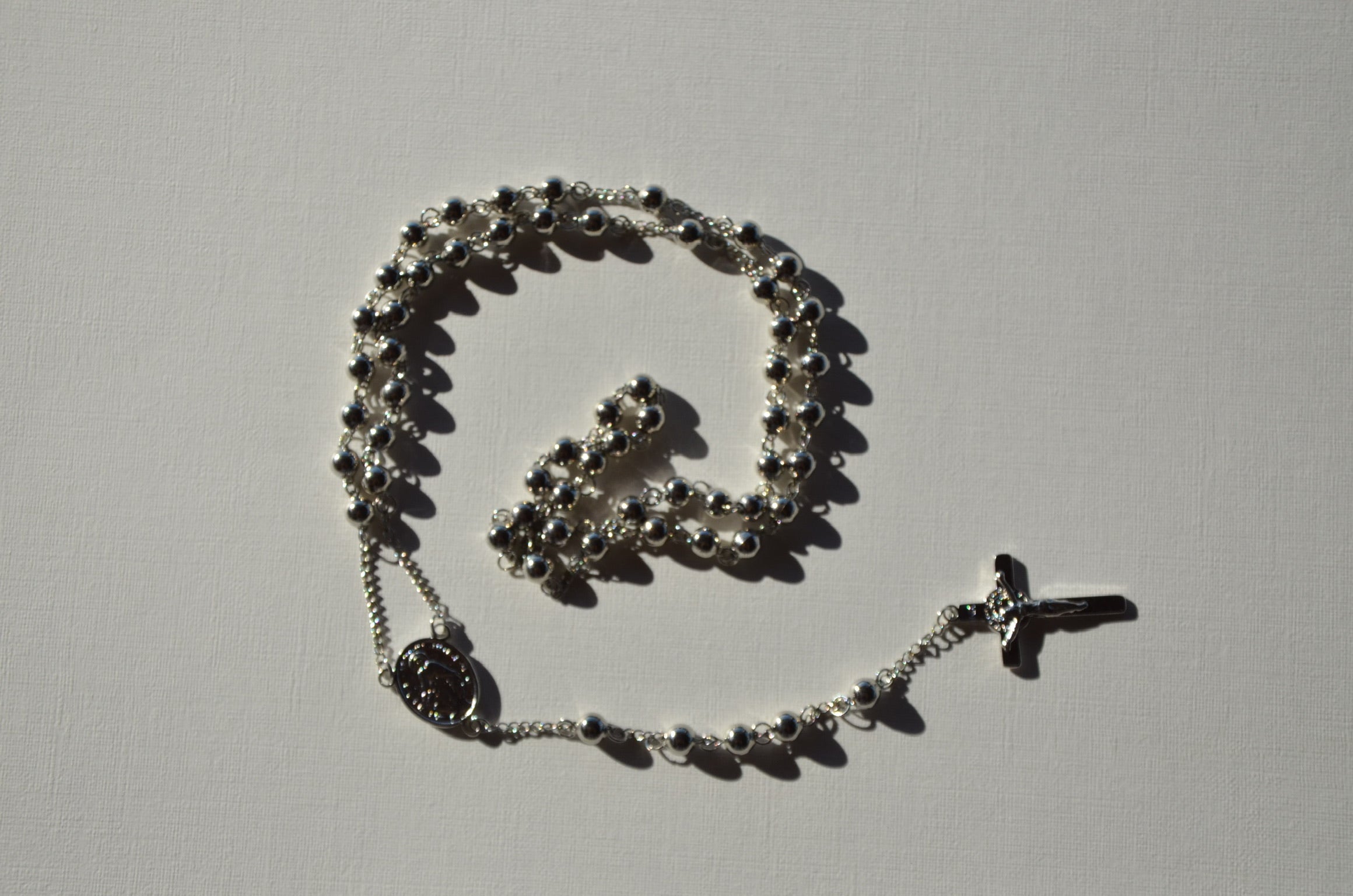 chapelet sautoir acier blanc