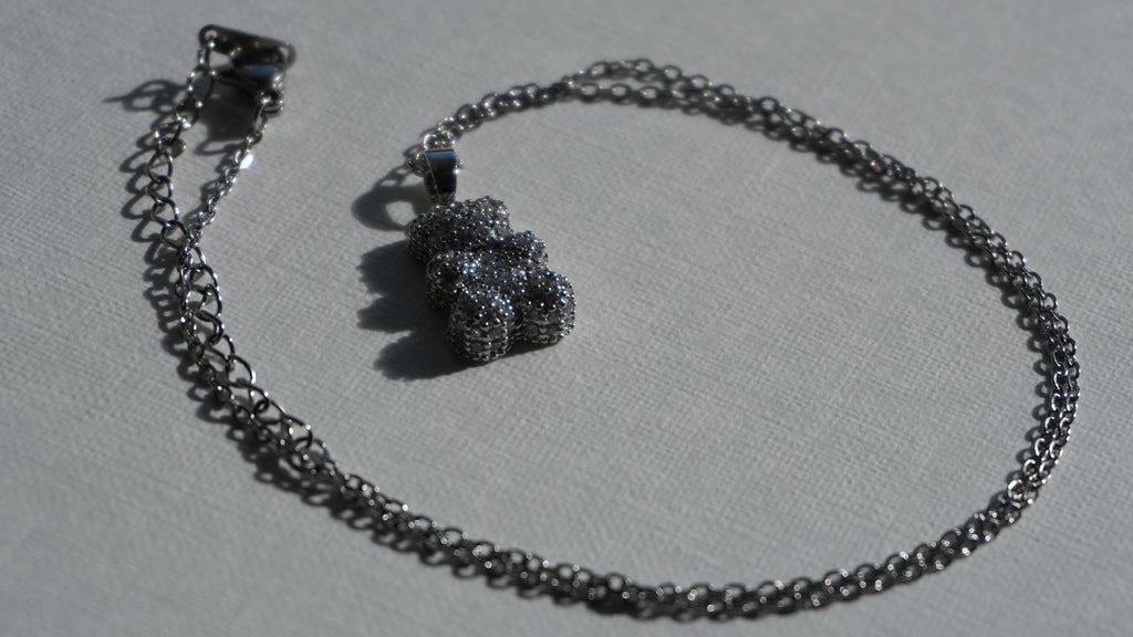 Collier nounours argent