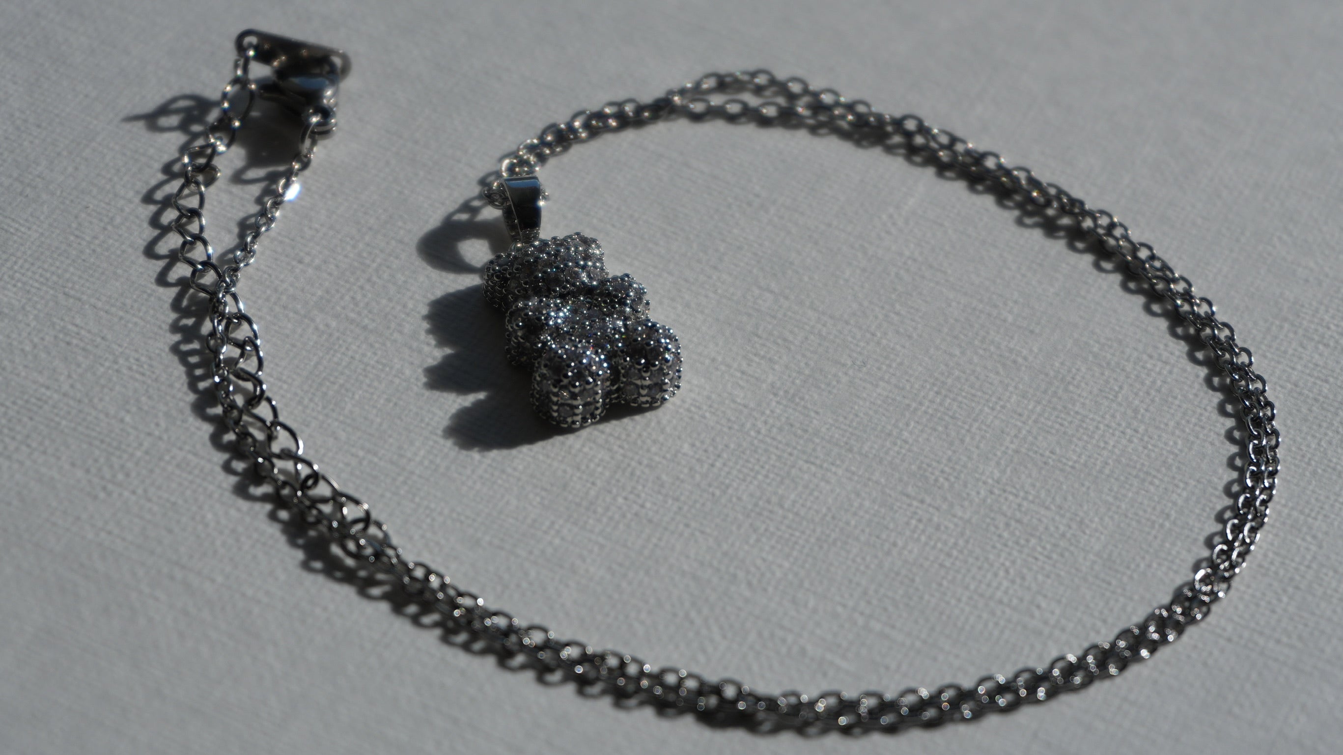 Collier nounours argent