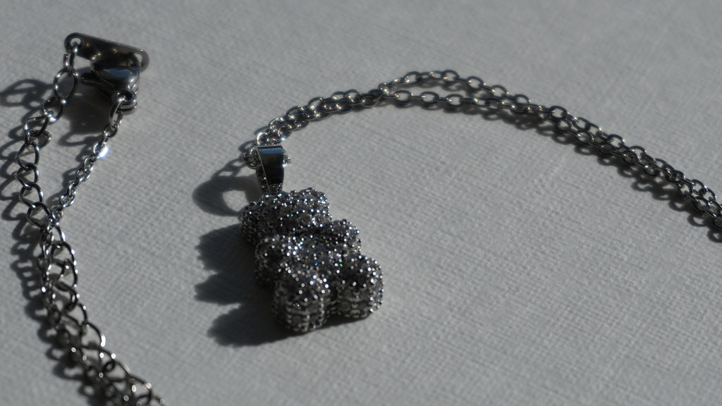 Collier nounours argent
