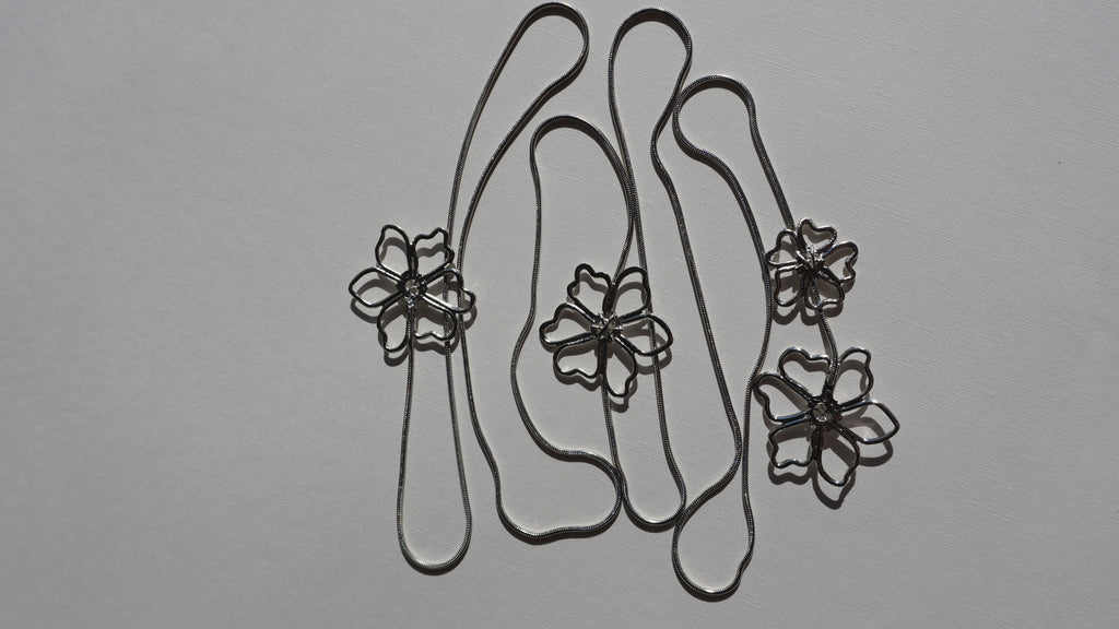 Collier multifonctions fleurs ARGENT