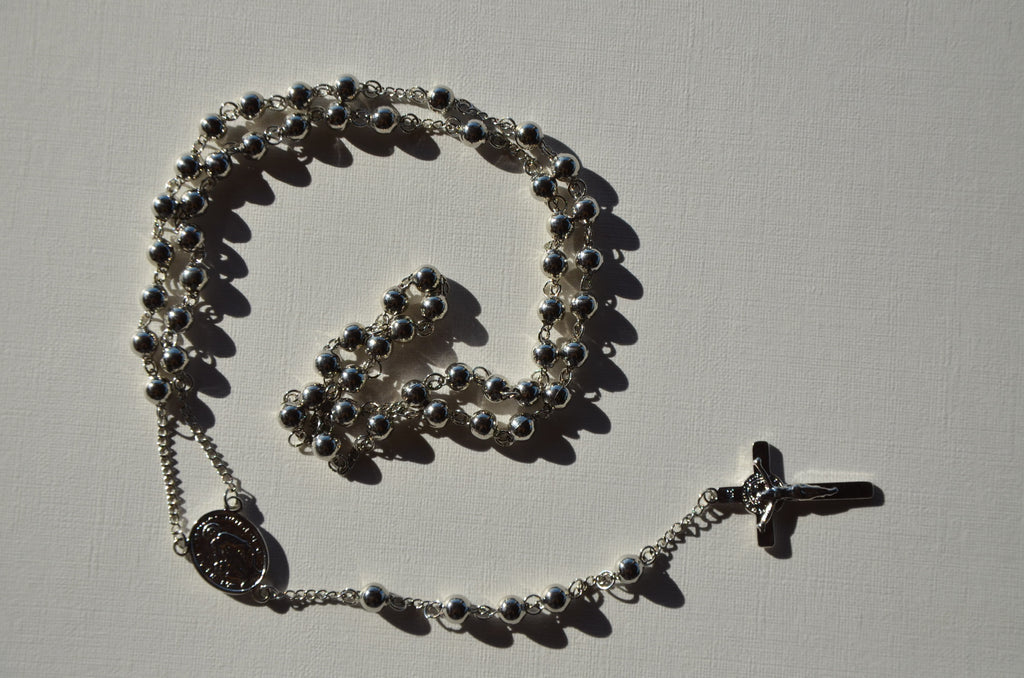 chapelet sautoir acier blanc