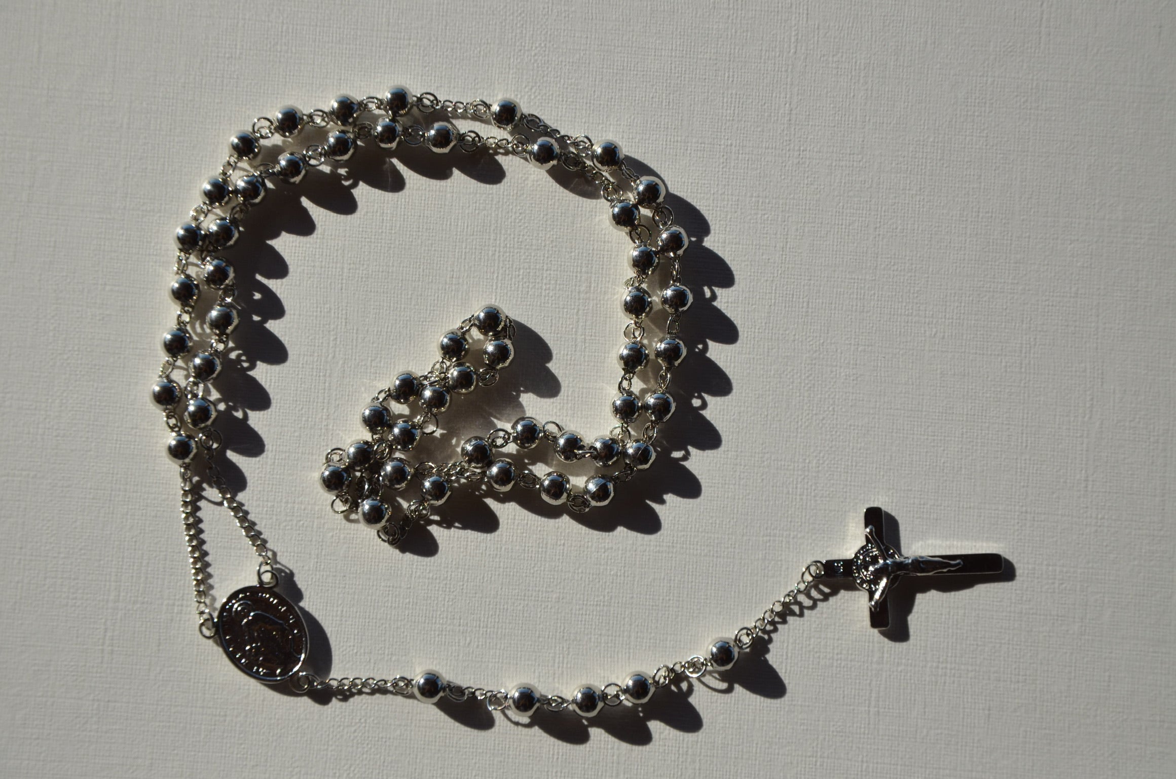 chapelet sautoir acier blanc