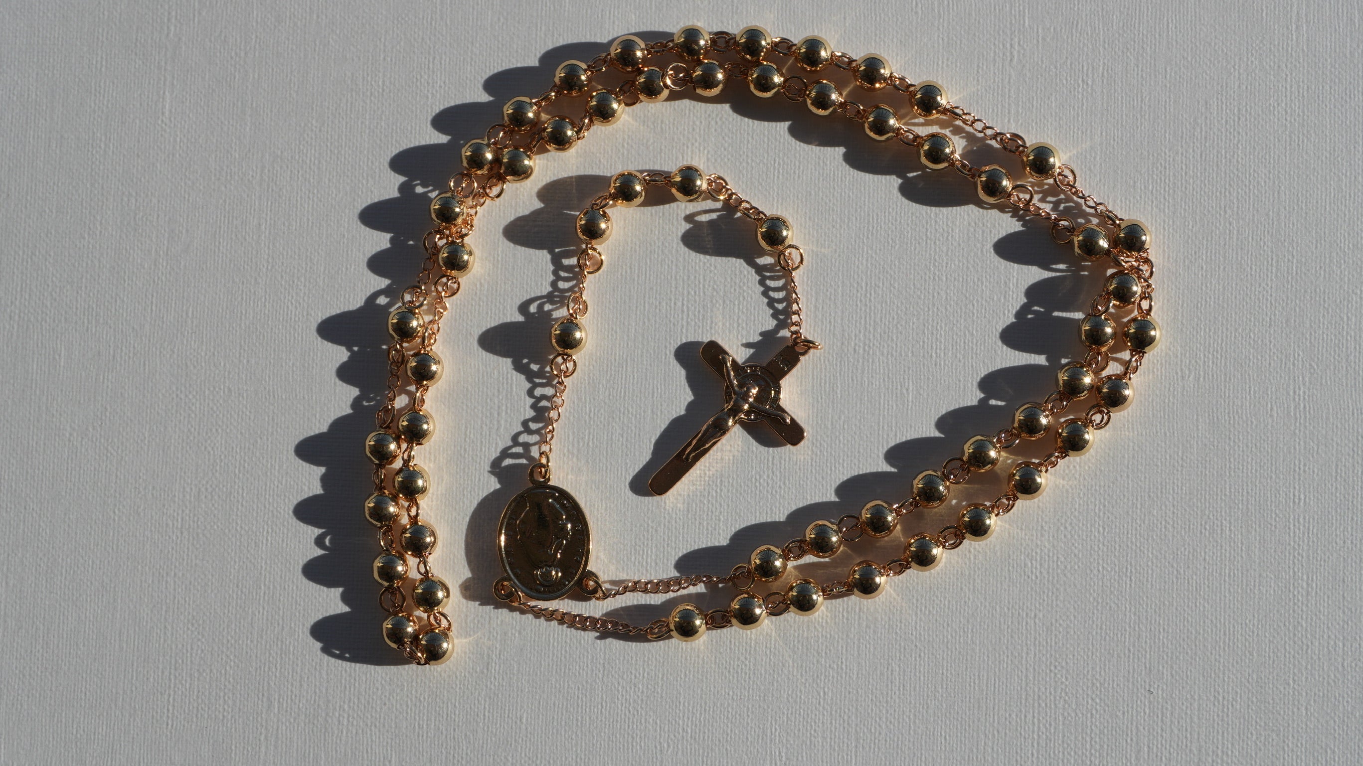 Chapelet sautoir acier or