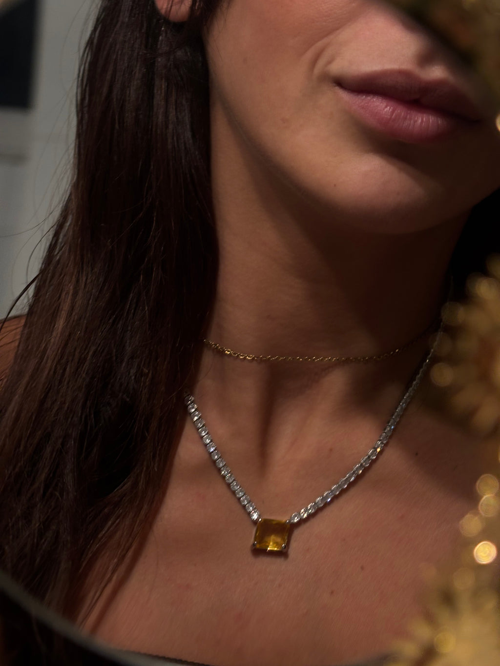 Colliers Bella jaune/rose